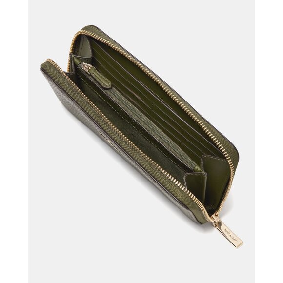 New Kate Spade Lena Large Continental Wallet Pebble Leather Enchanted Green - Picture 3 of 3